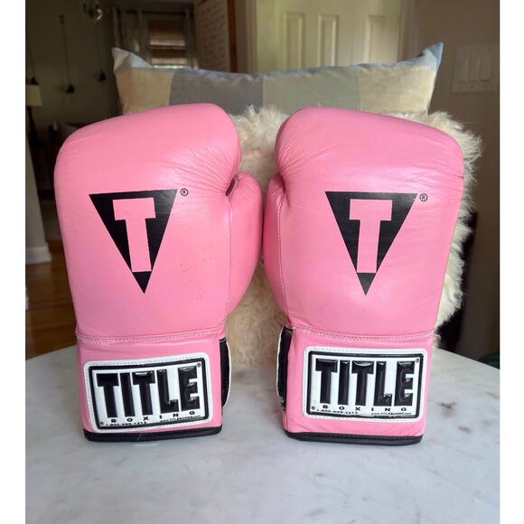 Title Padded Boxing Gloves in Bright Pink - Picture 2 of 6